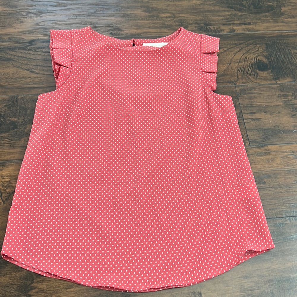 Pink and white Polk a dot blouse